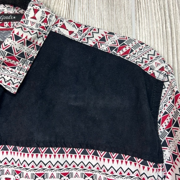 Tranquility Mayhem Mens Roll Tab Long Sleeve Graphic Button Down Shirt SZ M - Picture 8 of 16